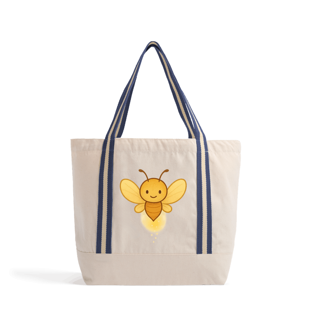 Natural/French Navy Heat Transfer Bag