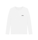 White Printed Long Sleeve T Shirt Front