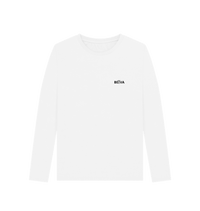 White Printed Long Sleeve T Shirt Front