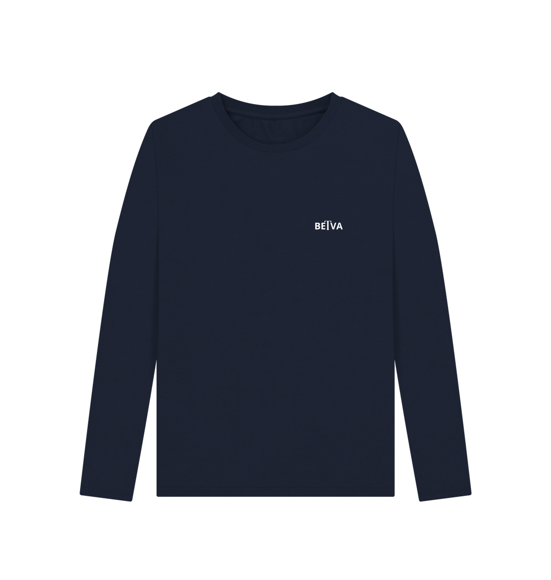 Navy Blue Printed Long Sleeve T Shirt