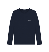 Navy Blue Printed Long Sleeve T Shirt