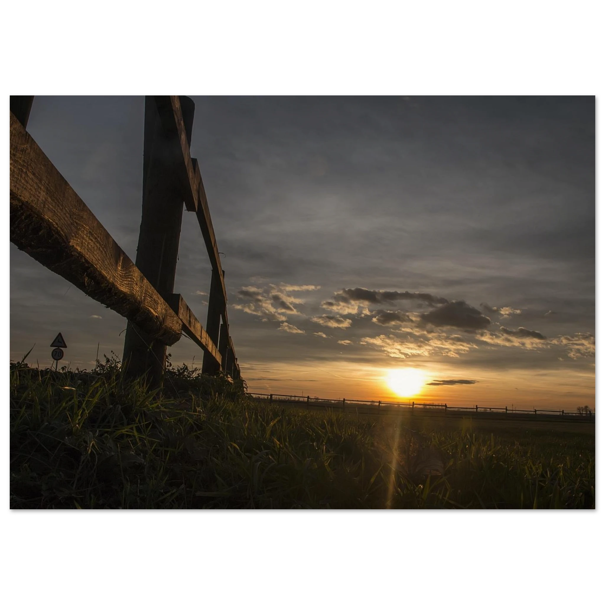 Fence Line at Dusk — Nature Fine Art Poster | BETVA Wall Art