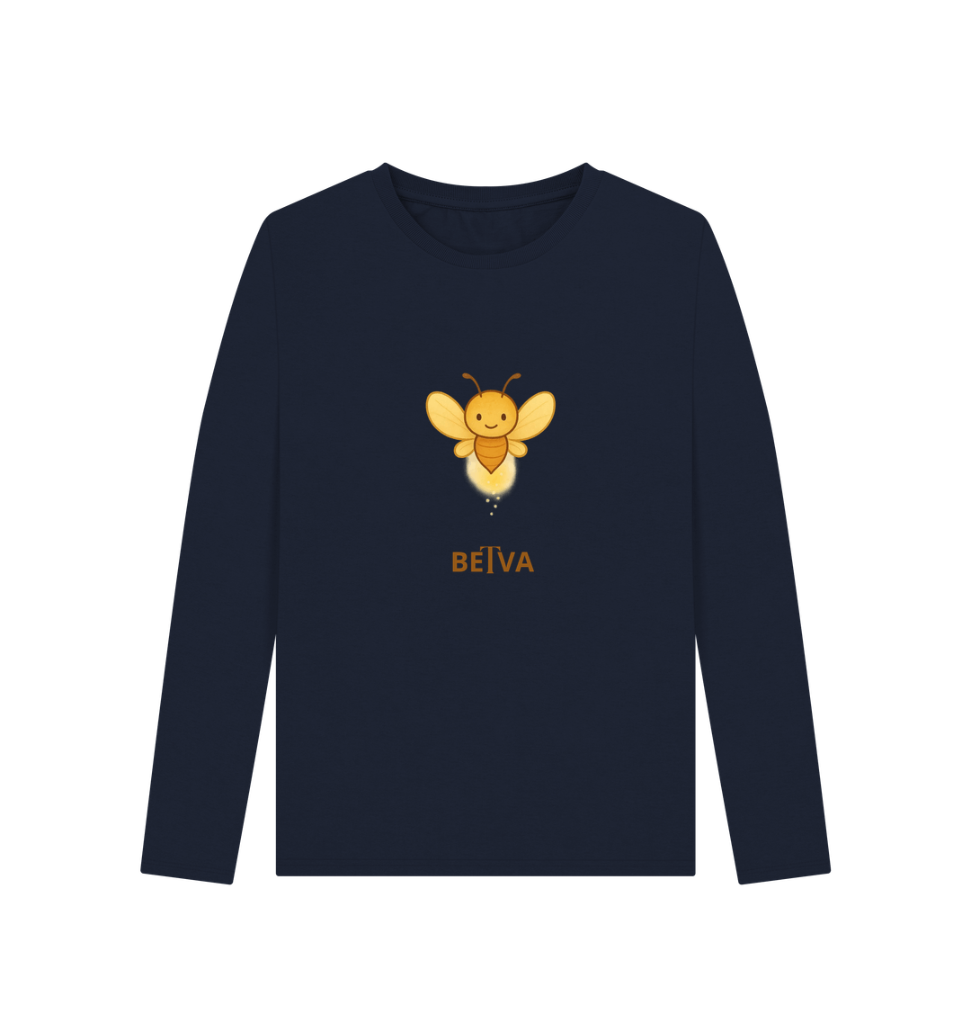 Navy Blue Printed Long Sleeve T Shirt