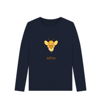 Navy Blue Printed Long Sleeve T Shirt