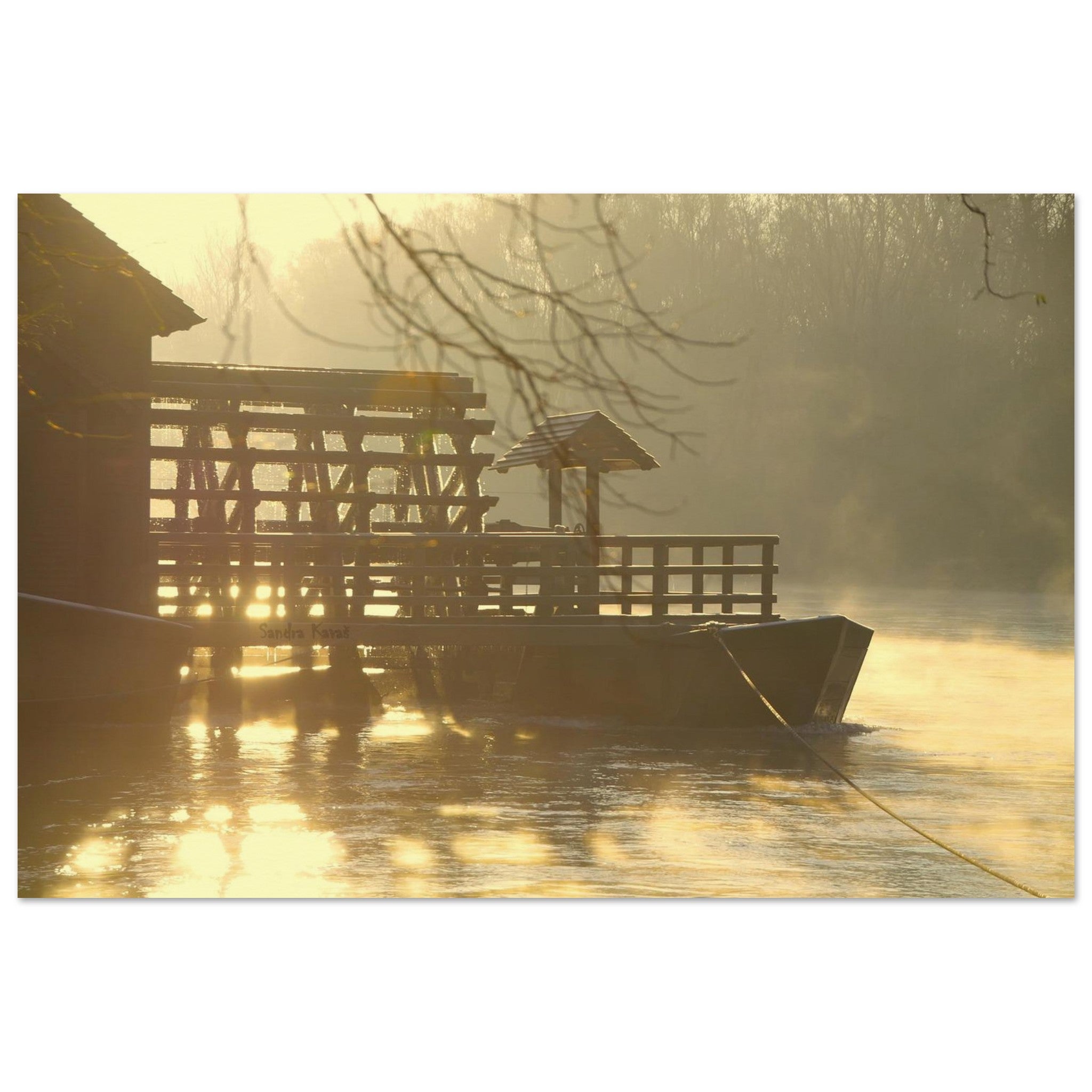 Boat Rests by the River Mill — Nature Fine Art Poster | BETVA Wall Art