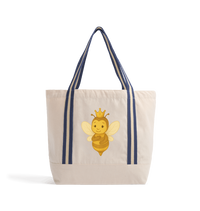 Natural/French Navy Heat Transfer Bag