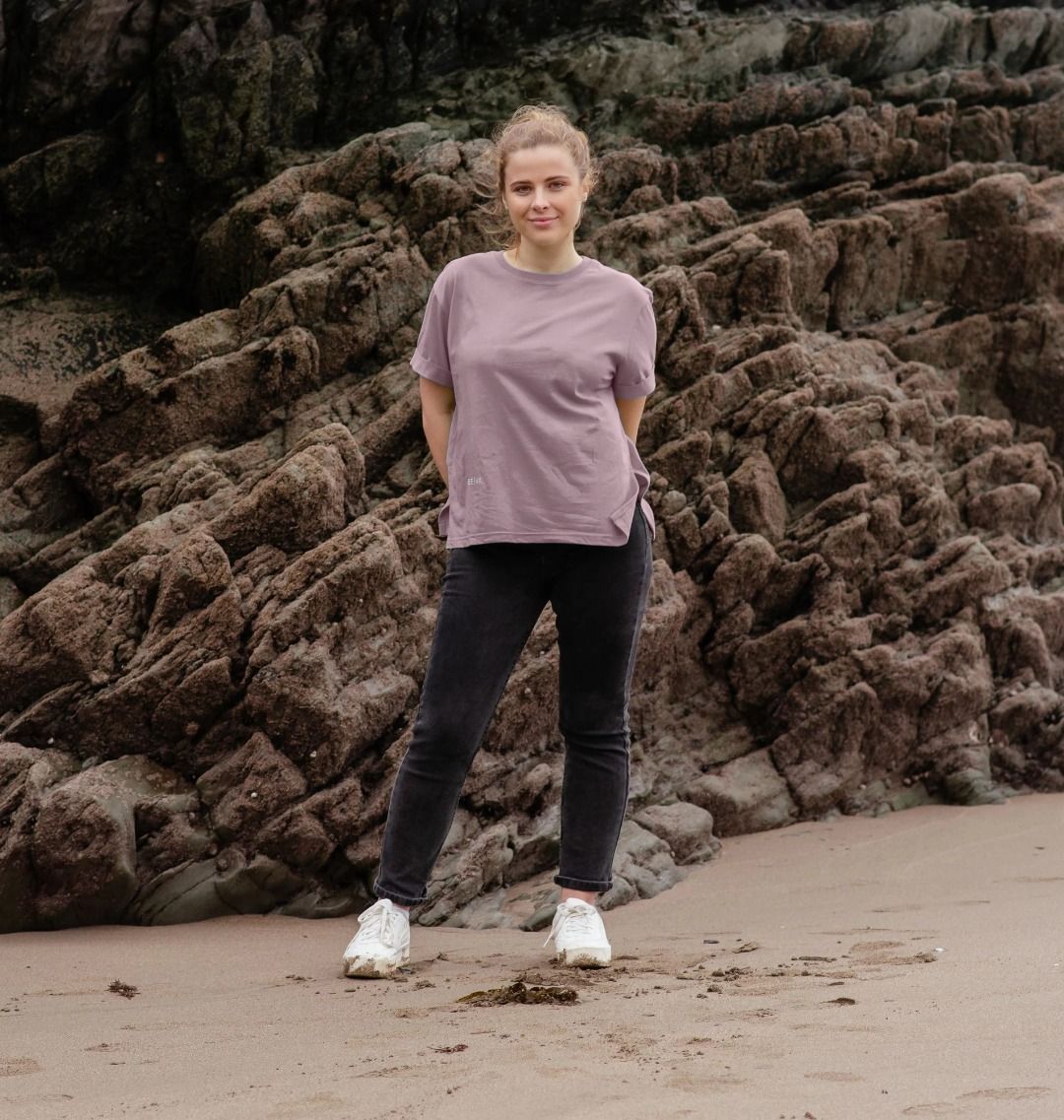 Women's Relax Fit Tee - BETVA Serene Flow White Logo Cotton