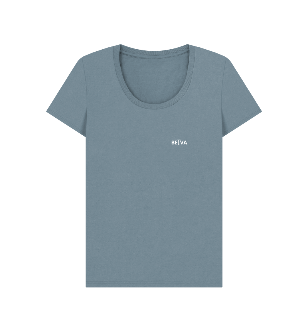 Stone Blue Printed T-shirt Front