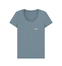 Stone Blue Printed T-shirt Front