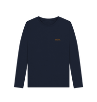 Navy Blue Printed Long Sleeve T Shirt