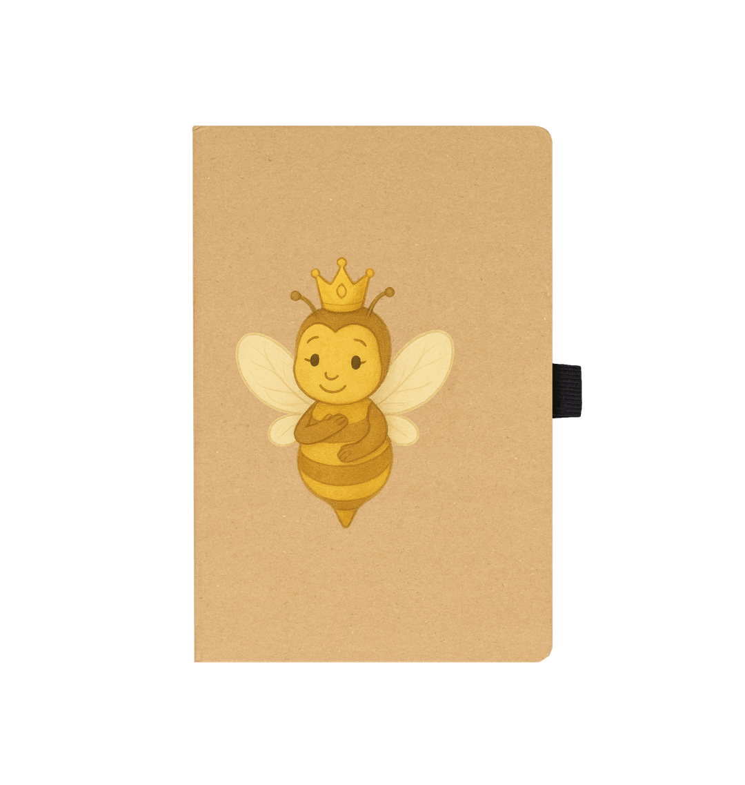 Recycled Kraft Notebook - BETVA QUEEN™ Bee Sovereign Journal A5