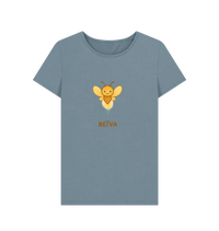 Stone Blue Printed T-shirt Front