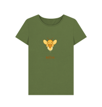 Khaki Printed T-shirt Front