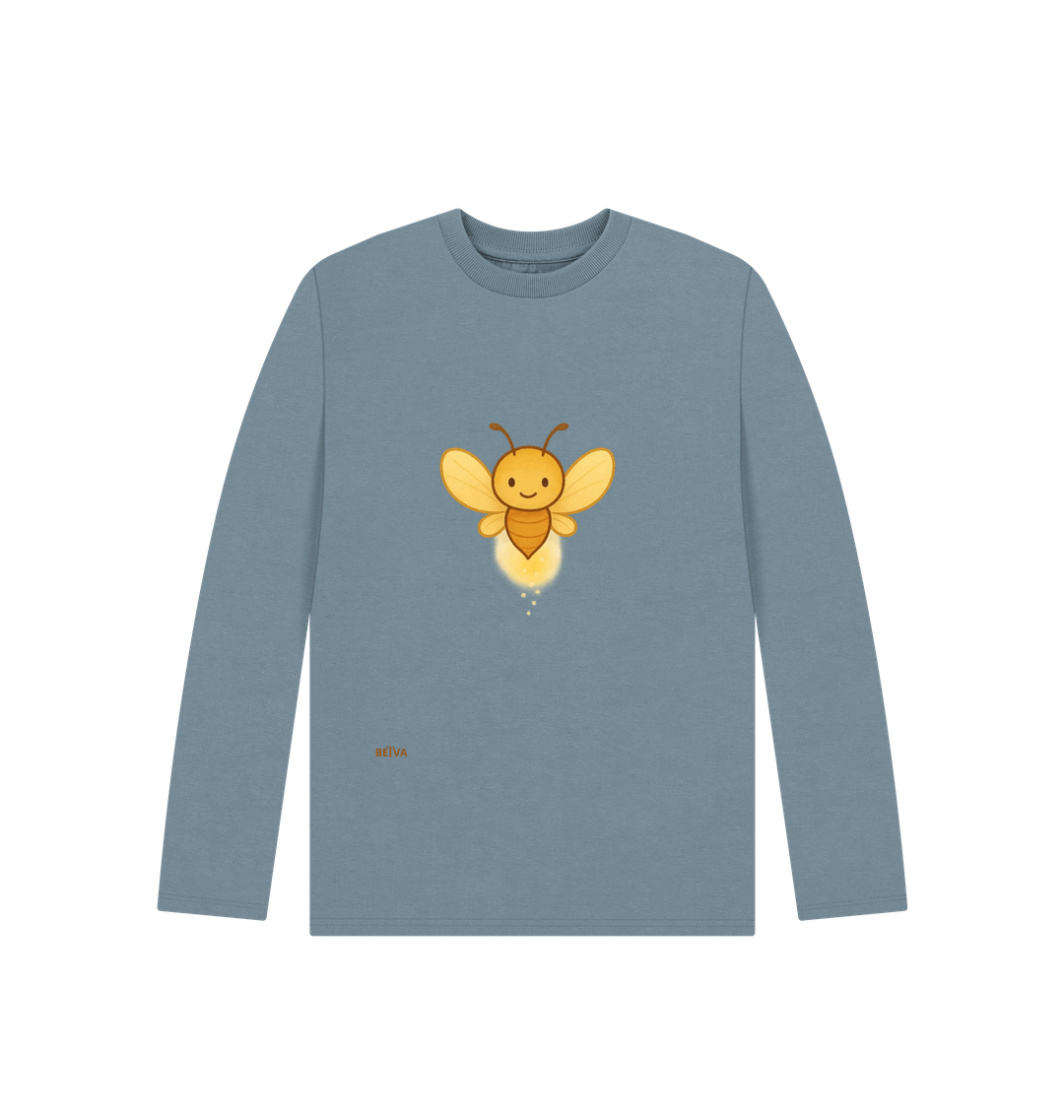 Stone Blue Printed Kids T-Shirt