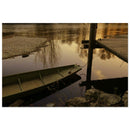 Wooden dock extending into perfectly still water on the Mura River in Prekmurje — BETVA fine art nature poster