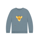 Stone Blue Printed Kids Jumper