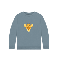 Stone Blue Printed Kids Jumper