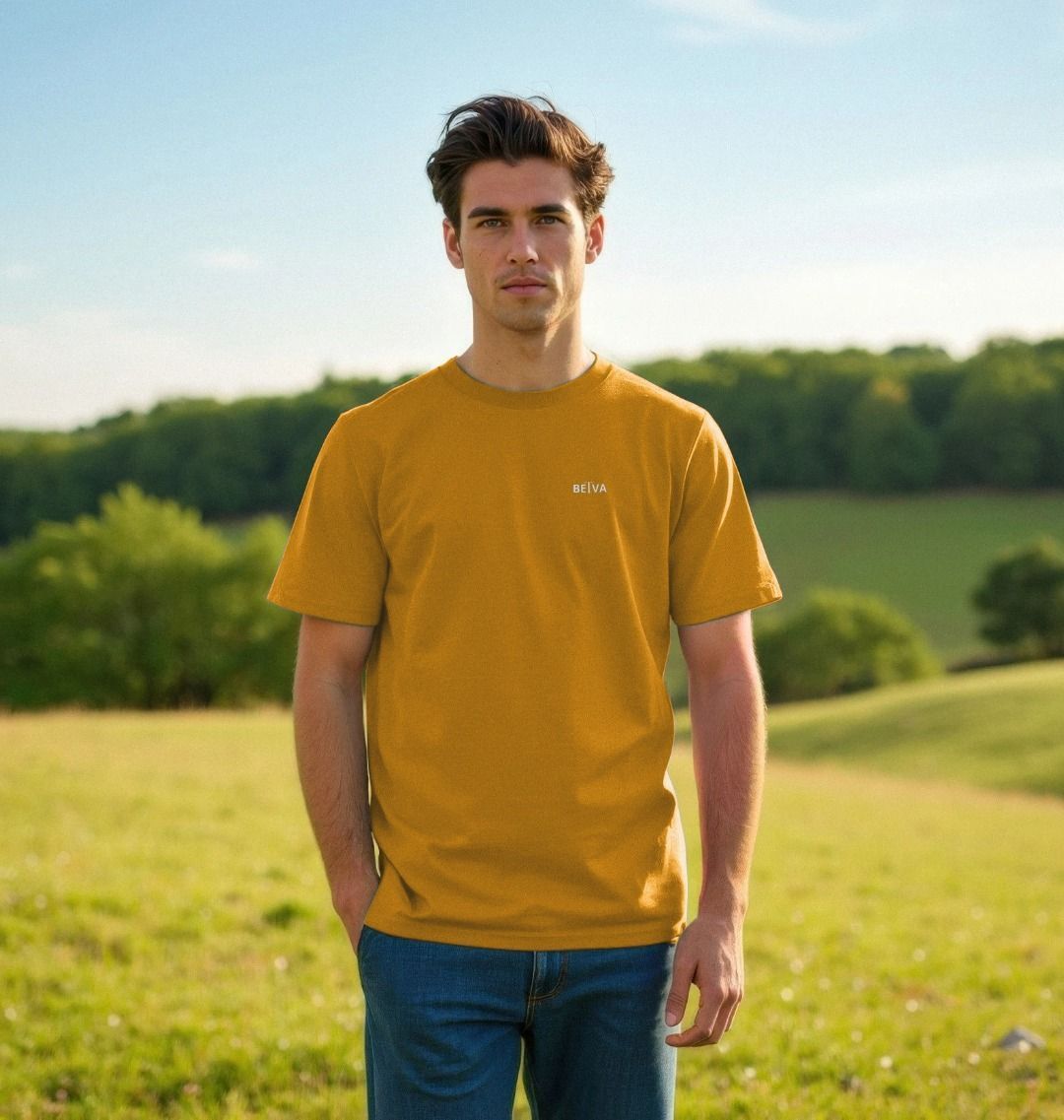 Men’s Basic T-shirt (Organic Cotton) – BETVA White Logo