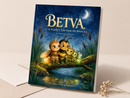 BETVA Picture Book — A Firefly's Tale from the Mura River — lifestyle mockup, organic cotton, GOTS-certified, designed in Slovenia, made to order