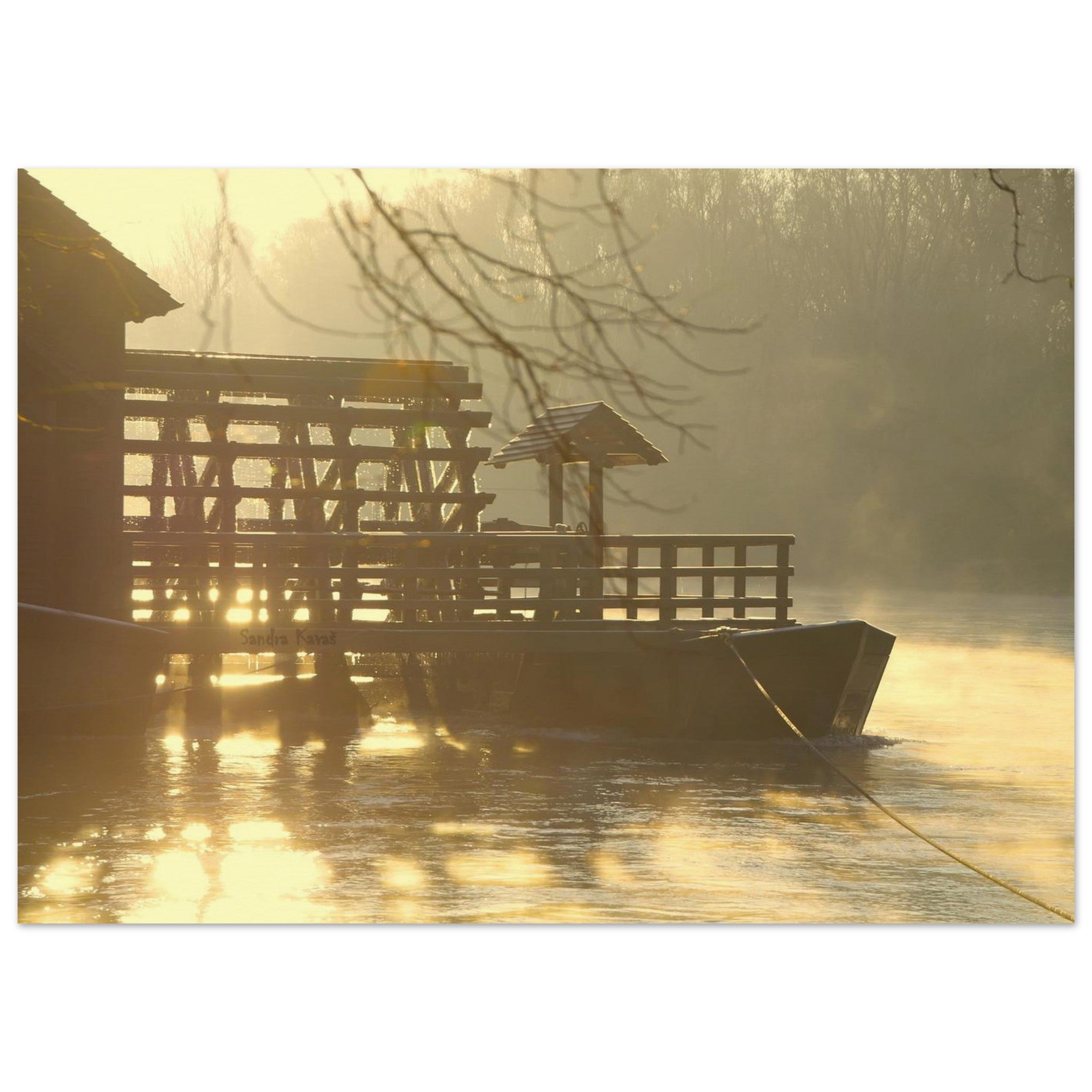 Boat Rests by the River Mill — Nature Fine Art Poster | BETVA Wall Art