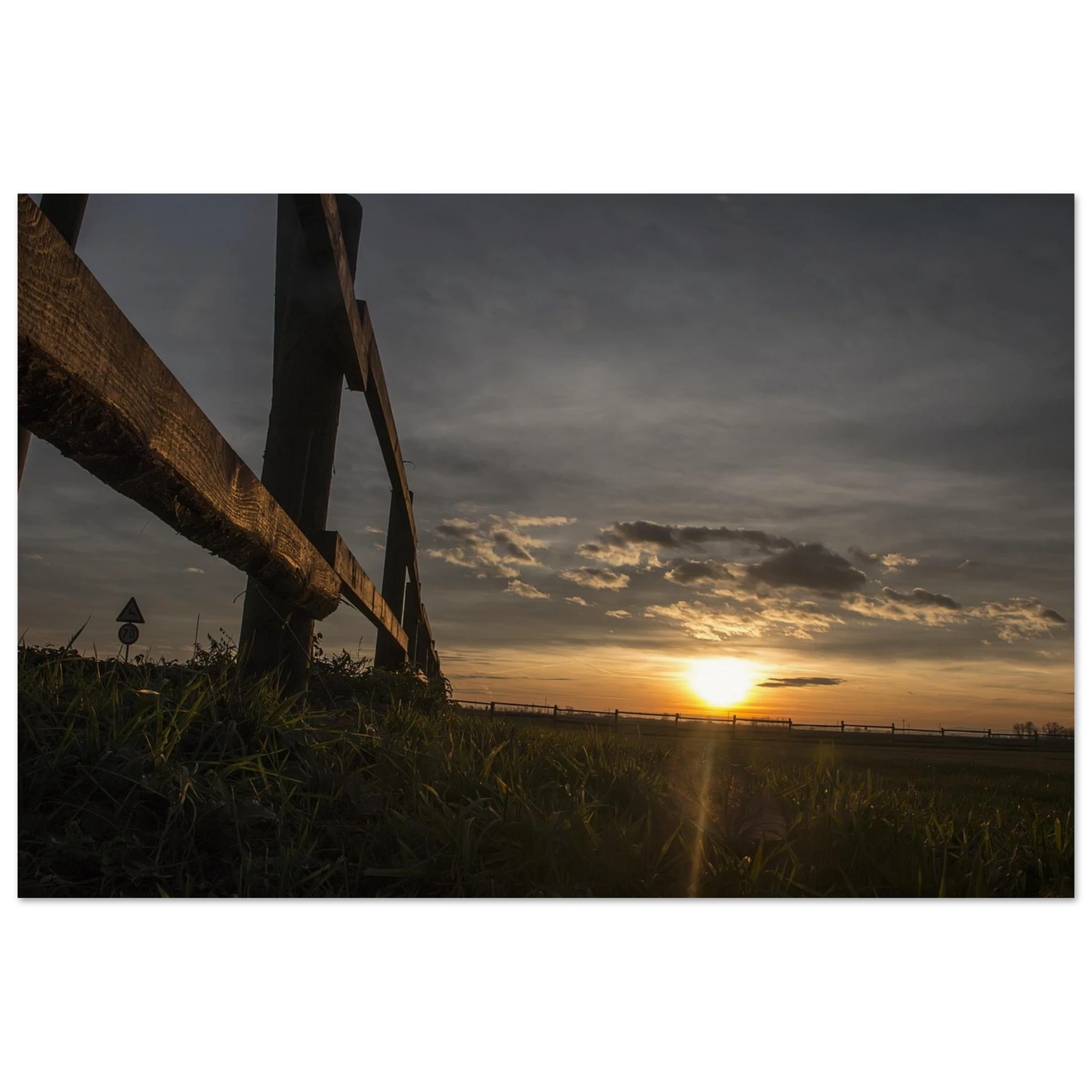 Fence Line at Dusk — Nature Fine Art Poster | BETVA Wall Art
