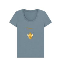 Stone Blue Printed T-shirt Front