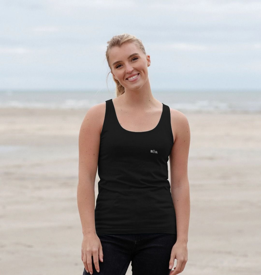 Women's Vest Top - BETVA Luminous Contrast White Logo Organic Cotton