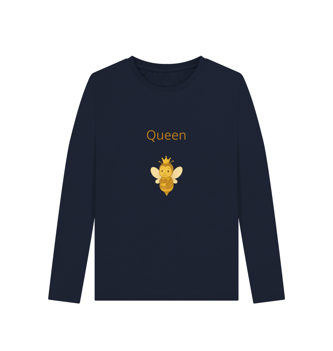 Navy Blue Printed Long Sleeve T Shirt