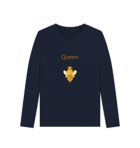 Navy Blue Printed Long Sleeve T Shirt
