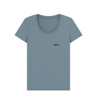 Stone Blue Printed T-shirt Front