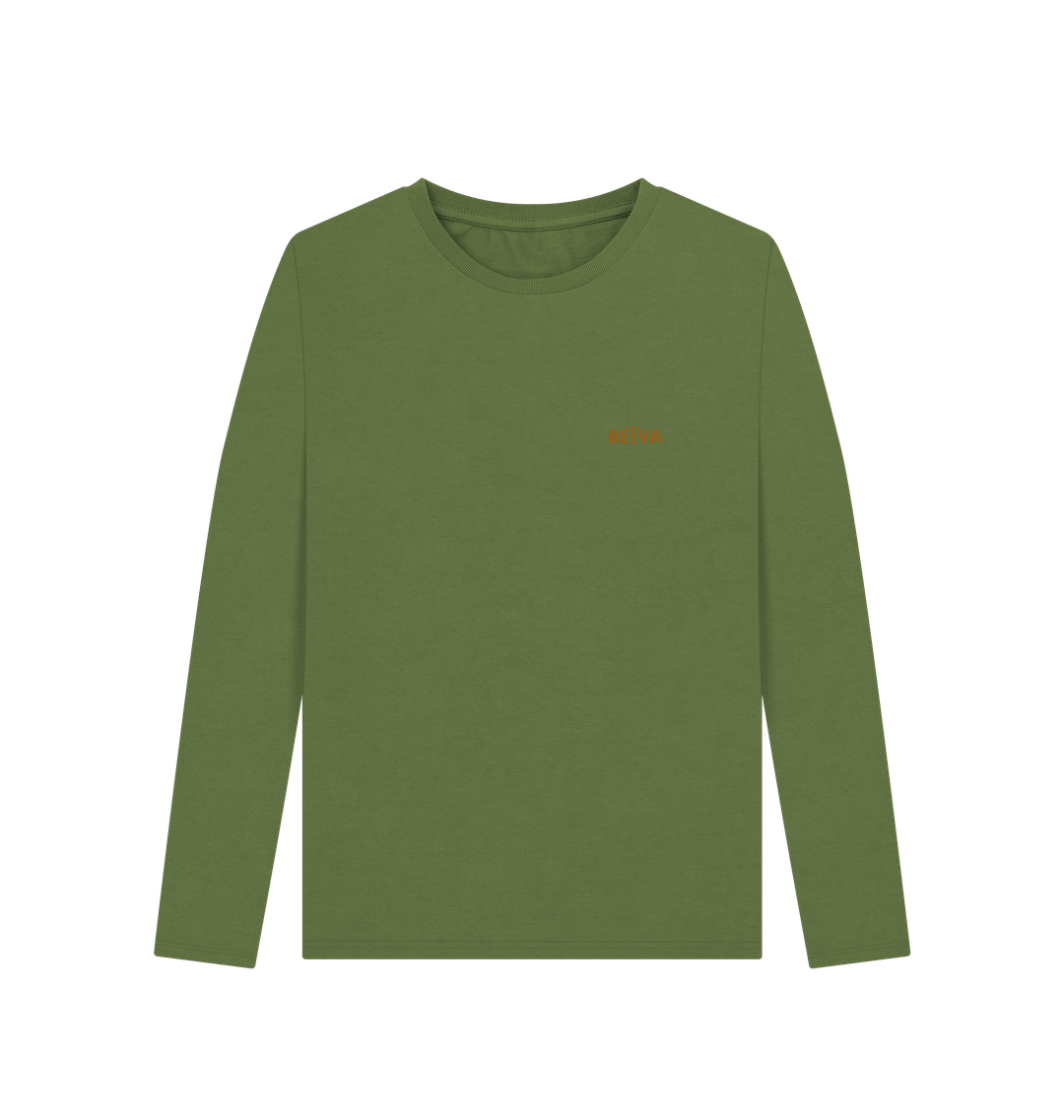 Khaki Printed Long Sleeve T Shirt