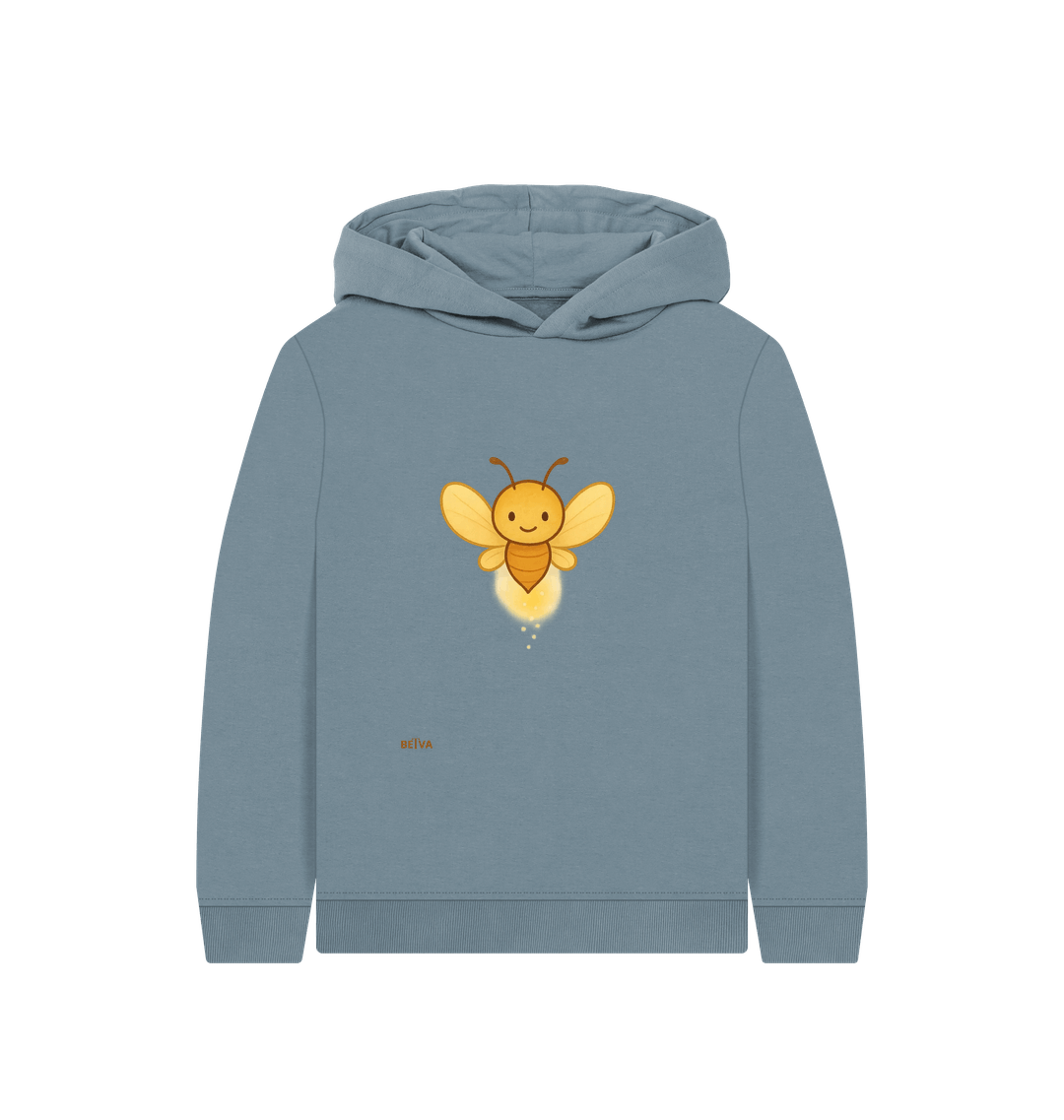 Stone Blue Printed Kids Hoodie