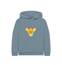 Stone Blue Printed Kids Hoodie