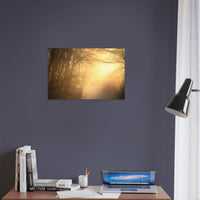 Morning fog parting to reveal warm golden sunlight over a Prekmurje landscape, Slovenia — BETVA fine art nature poster