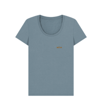 Stone Blue Printed T-shirt Front