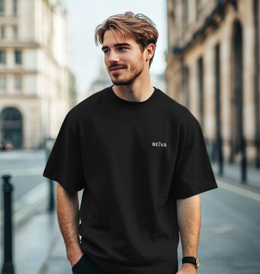 Men’s Oversized T-shirt (Organic Cotton) – BETVA Minimalist Logo