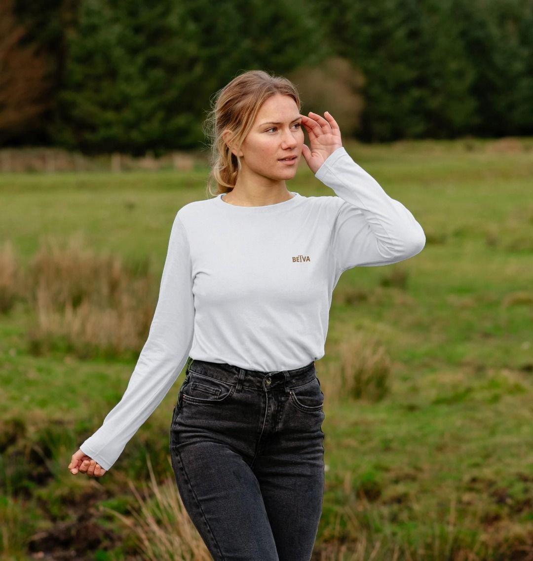 Women's Long Sleeve Shirt - BETVA Mindful Pause Organic Cotton