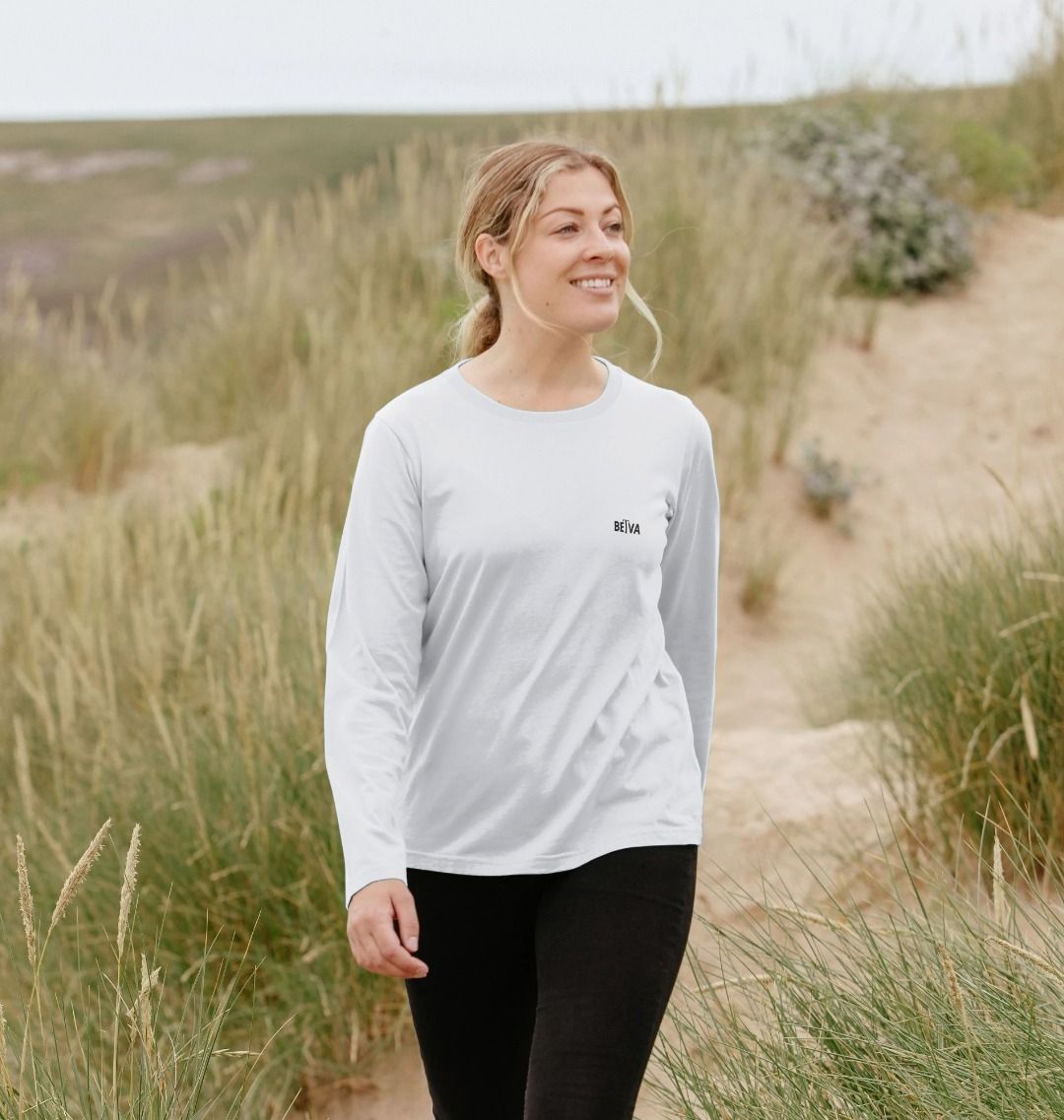 Women’s Long Sleeve T-shirt (Organic Cotton) – BETVA Minimalist Logo