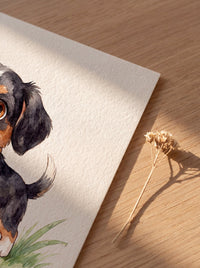 Close-up of the matte fine art paper texture on a BETVA Ahil kids wall art print
