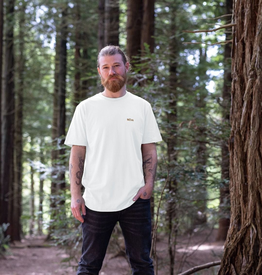 Men's Longline Tee - BETVA Modern Edge Organic Cotton